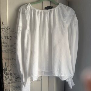 NWOT Anthropologie White Peasant Blouse
